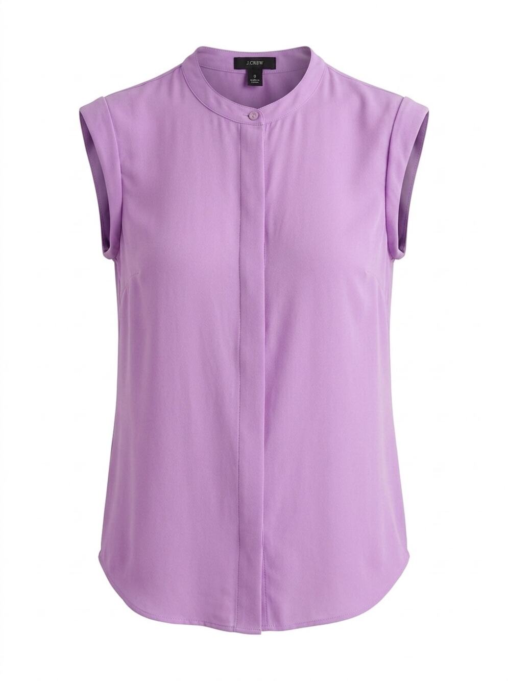 J.Crew Purple Pleated Collared Sleeveless Lightweight Blouse Women Size 0